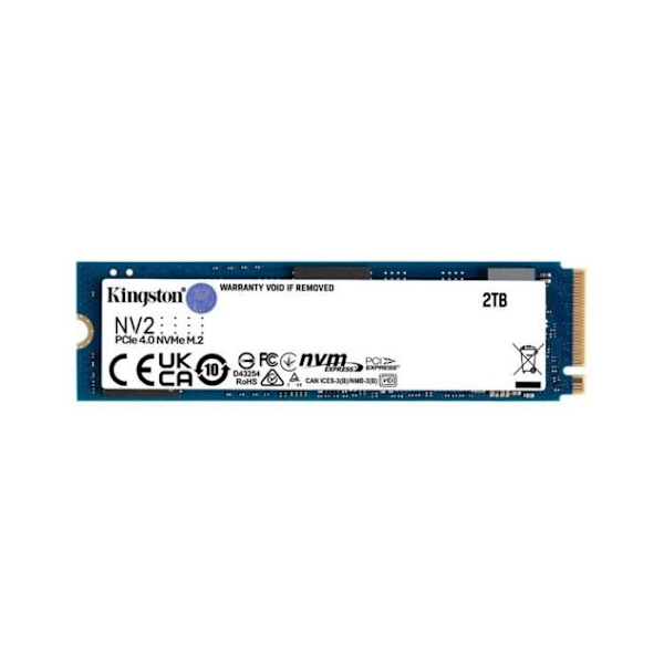 KINGSTON TECHNOLOGY Hårddisk - SSD NV2 - 2TB intern - M.2 2280 PCIe 4.0 NVMe - Blå