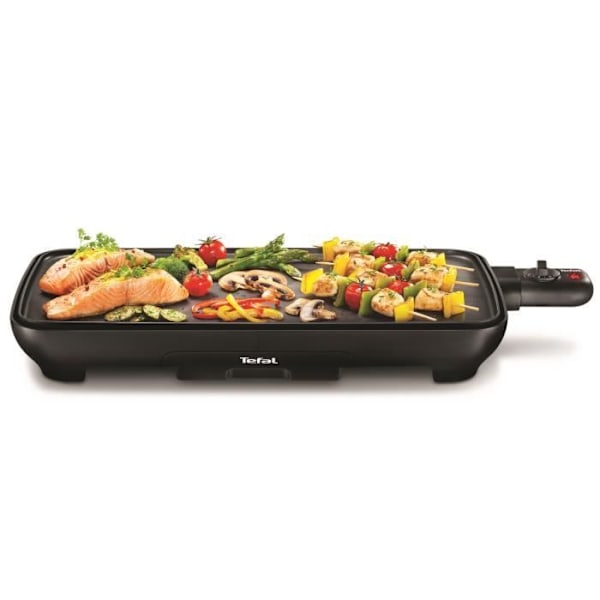 TEFAL Electric plancha, 6 till 8 personer, Non-stick beläggning, Justerbar termostat, Thermo-Spot, Juicebricka, Malaga CB501812 Svart