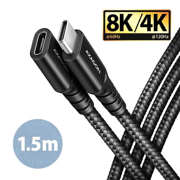 USB-C till USB-C-kabel - AXAGON - BUCM32-CF15AB - 20 Gbps - USB 3.2 Gen 2 - Svart