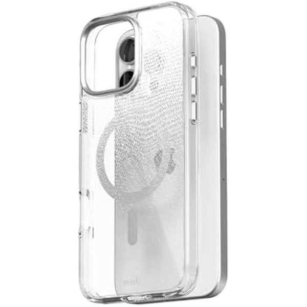 Coque - MOSHI - iGlaze - iPhone 16 Pro - Skydd 360° - Kompatibel med MagSafe - Matt vitt Vitt dimmigt