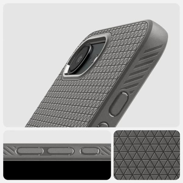 Coque - Spigen - Liquid Air - iPhone 16E - TPU - Halkfri - Air Cushion Grå Marmor