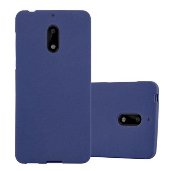 Nokia 6-fodral i DARK BLUE FROST från Cadorabo (FROST Design) Ultratunt mjukt silikon TPU-gelskydd med anti-chock – fodral