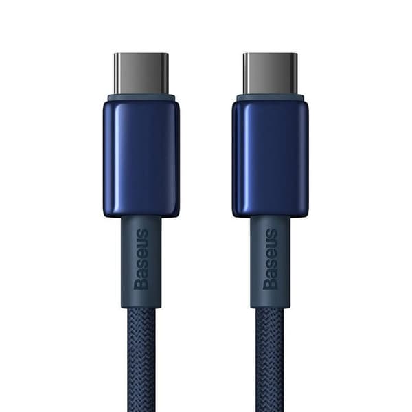 USB-C-kabel - BASEUS - Tungsten Gold - 100 W - 1 m - Blå Blå