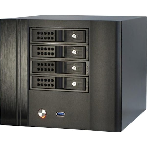 Inter-Tech IPC SC-4004 SFF Black Steel PC-fodral för Mini-ITX moderkort med 120 mm bakfläkt