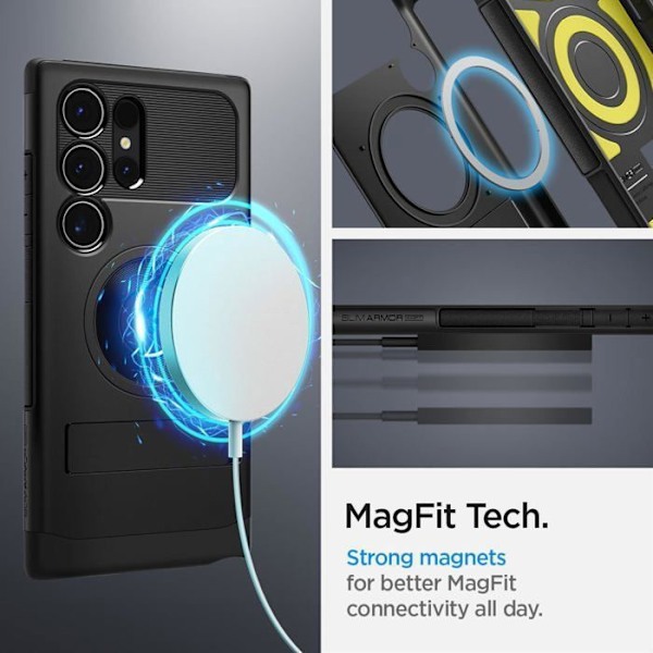 Coque Spigen Slim Armor MagSafe för Samsung Galaxy S24 Ultra (Svart) Svart