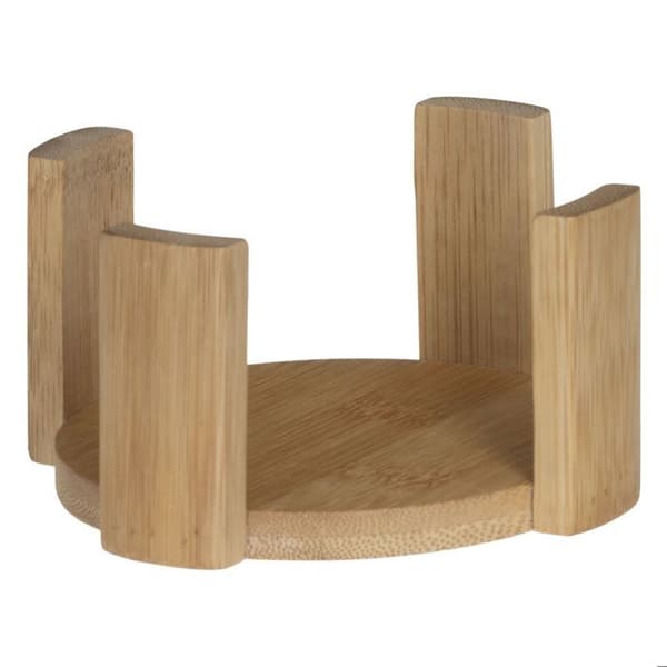 Set med 6 Glasunderlägg & Ställ "Bambu" 11cm Natur brun