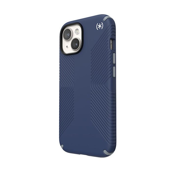 Speck Presidio2 Grip - Fodral för iPhone 15 / iPhone 14 / iPhone 13 (Kustblå / Dammgrå / Vit)