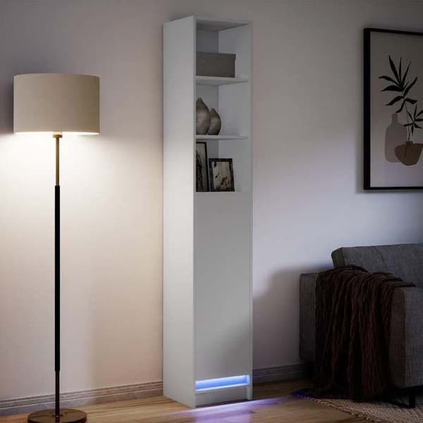 vidaXL Buffé med LED vit 36x32,5x200 cm ingenjörsträ 852124