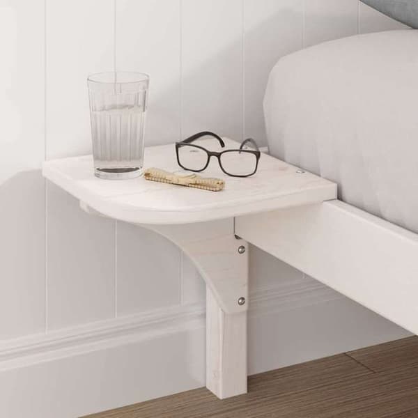 vidaXL Sängram Vit 200 x 200 cm Massivt trä 873176