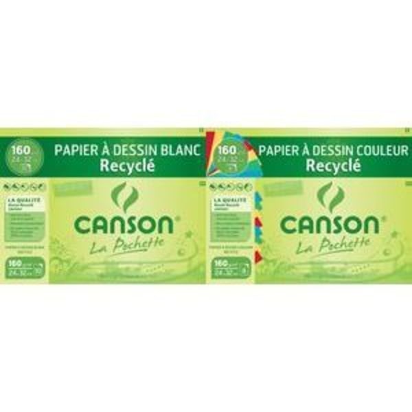 Ritpapper och teckning - Canson - A3 - 160 g/m2 - 100% återvunnen - Lätt strukturerad