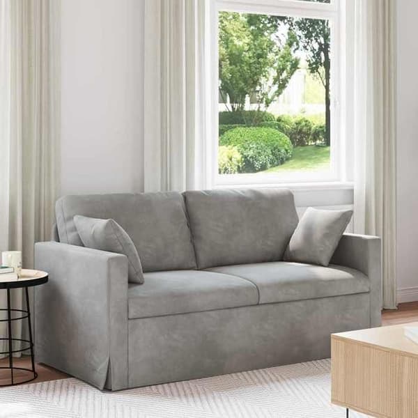 Ljusgrå Soffa 158 x 78 x 80 cm Sammet -