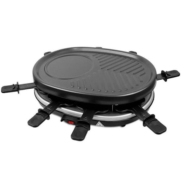 3 i 1 Raclette Set - LEOGREEN - Naturstensgrill - Komplett set med kokplattor Svart