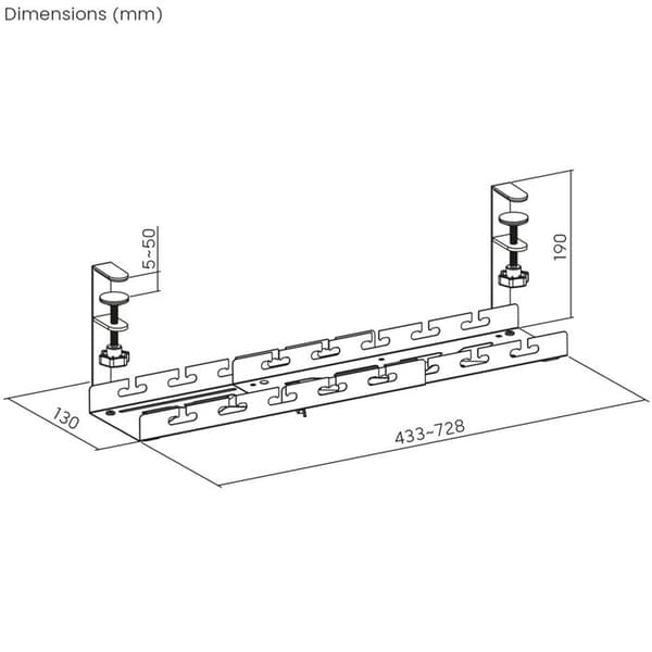Range-kablar - Maclean - MC-103 W - Max last 5kg - Justerbar längd 433-728mm - Vit Vit