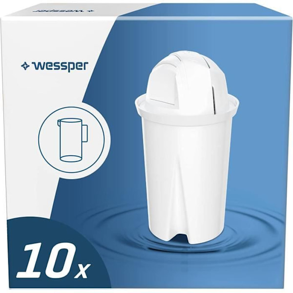 Karafffilterpatron kompatibel med BRITA Classic Dafi Classic PearlCo Classic WESSPER AquaClassic – Pack 10 ersättning