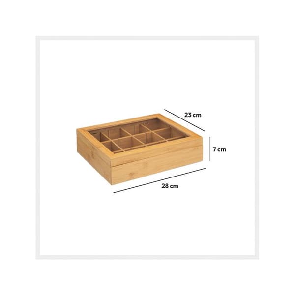 Teask med 12 fack i bambu - 5 five simply smart beige