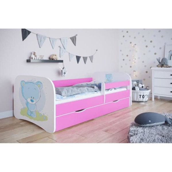 Sängbarn - Kocot Kids - Babydreams - Blå och rosa - Spånskivor - Säkert med räcke Blå, Rosa