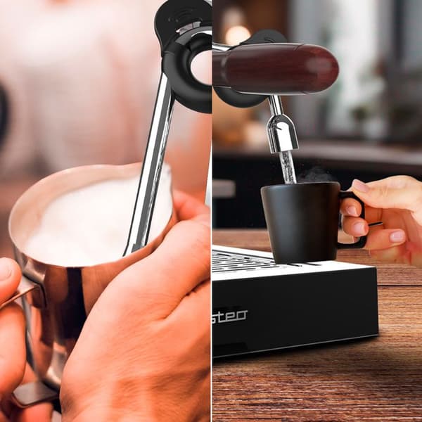 Cecotec Professionell Espressomaskin Barista Baristeo Brava. Förinfusionssystem för optimal extraktion. Grå