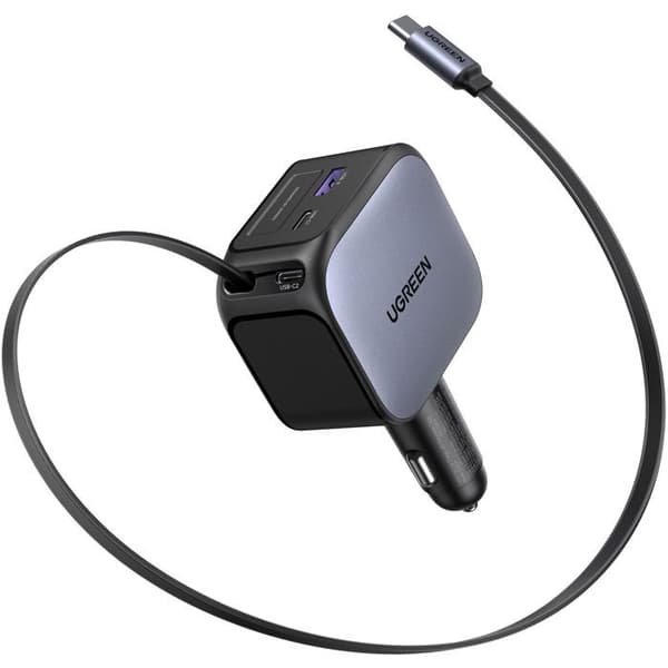 Bilugnare - UGREEN - 145W - Med uttagbar kabel Grå