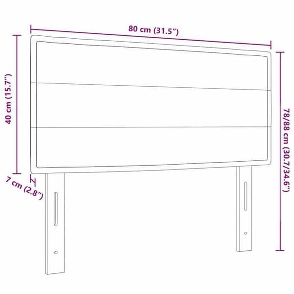 vidaXL Sänggavel Mörkgrå 80 cm tyg 42006993