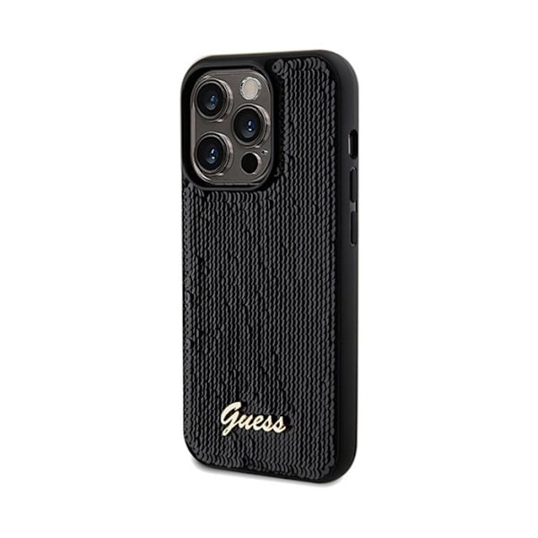 Telefoncase - Guess - iPhone 14 Pro Max - Svart - Sequin Script - Metall svart