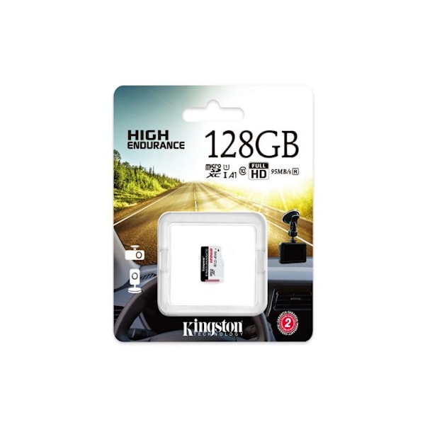 KINGSTON High Endurance microSDXC-kort - 128 GB - Klass 10/UHS-I (U1) - 95 MB/s Läs - 45 MB/sSpace Write