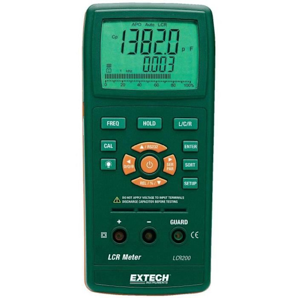 Extech LCR200 CAT I Digital Component Tester Display (antal): 20 000