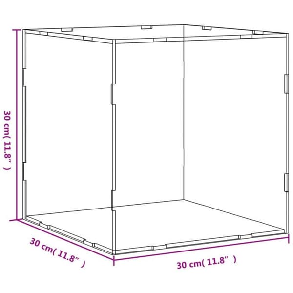 Transparent display box 30x30x30 cm akryl