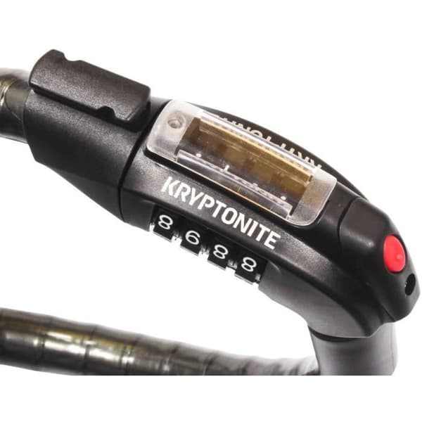 Stöldskyddsanordning - KRYPTONITE - KryptoFlex 2080 Combo - 20 mm härdat stål - Hög säkerhet - 80 cm