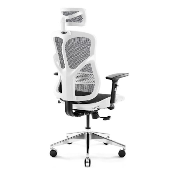 Diablo V-Basic Ergonomic Office Chair 3D Andas Mesh Justerbara Armstöd (Vit-Svart) vit svart
