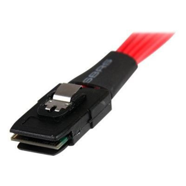 Mini SAS SFF-8087 till 4 SATA-kabel med lås - STARTECH - 50 cm - Röd