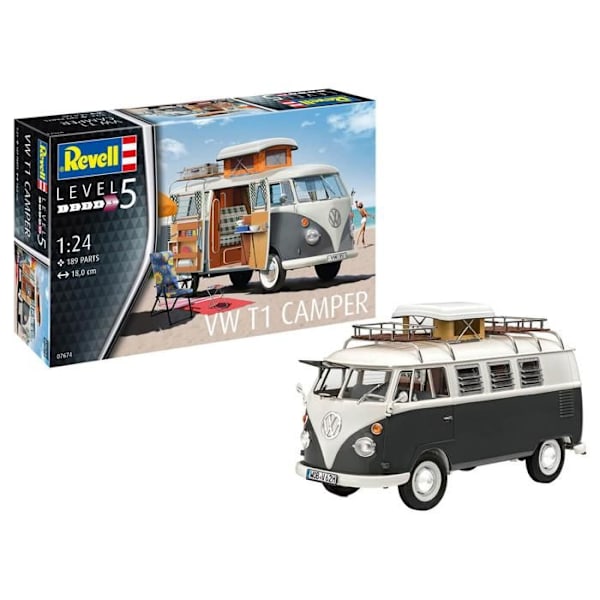 Revell 07674 - modellbil VW T1 Camper att bygga, skala 1/24 - RV07674