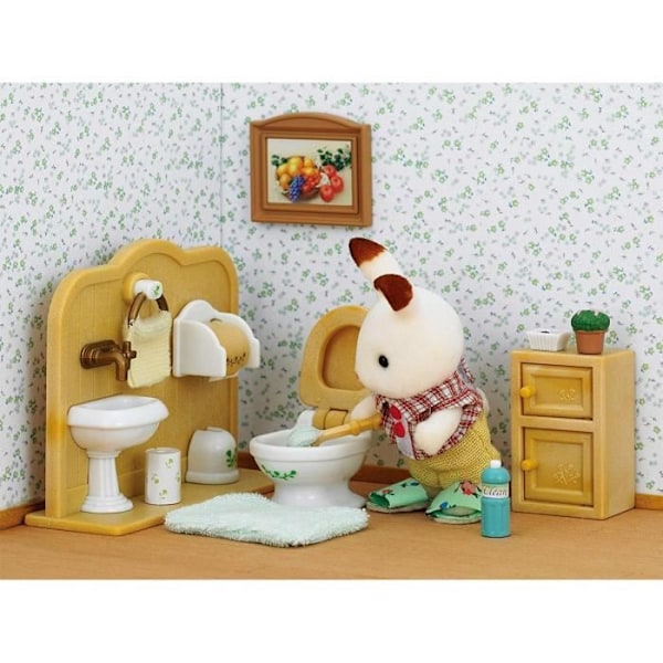 SYLVANIAN FAMILIES - 5015 - Brother Rabbit Choklad och toalett - Village - Blandat - 3 år+ Rosa