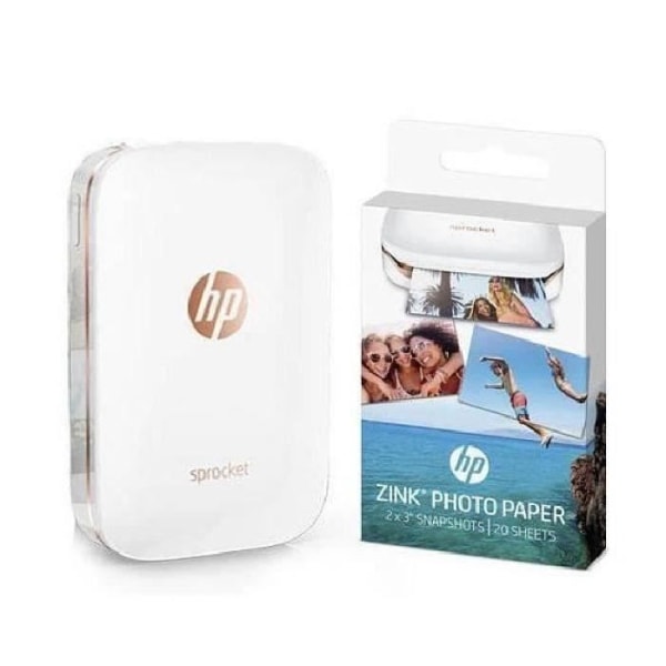 HP Sprocket 2x3 ZINC-fotopapper 5x7,6 cm - Förpackning med 20 ark - Blank finish