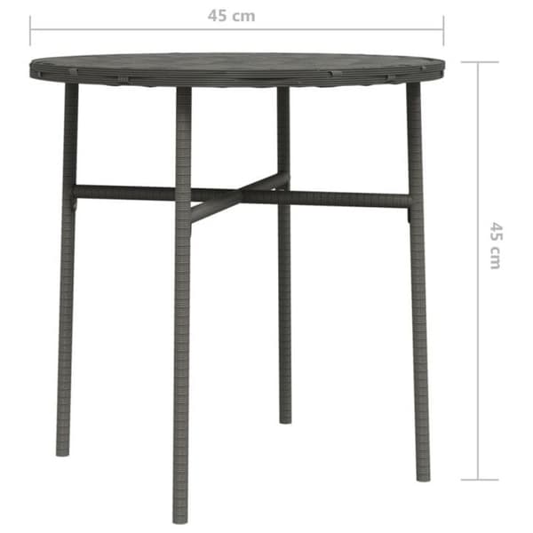 vidaXL Tebord Grå 45 cm Hartsvävd grå