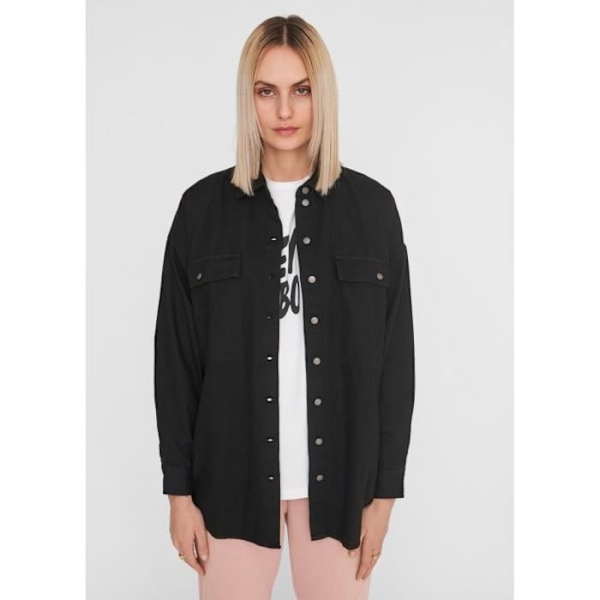 Kvinntopp - Noisy May - nmflanny - Svart - Långa ärmar - Lös passform svart-denim M