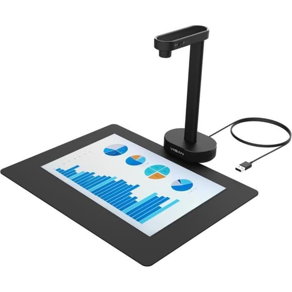 VIISAN A8401 USB-dokumentscanner 16 MP A4 – OCR, TTS, snabb skanning 1,5 s/sida