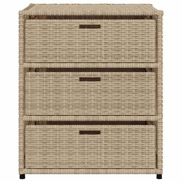 vidaXL Trädgårdsförvaring beige 55x59x69 cm vävd harpuni 365558