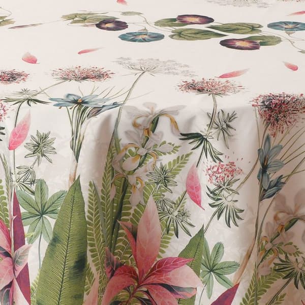 Rektangulär duk Ipomée 150 x 300 cm - Fläckavvisande, vattenavvisande polyester, rosa