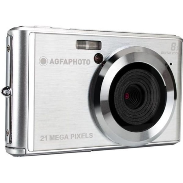 AGFA PHOTO DC5200 kompakt digitalkamera - 21 Mp CMOS-sensor - 8X zoom - 2,4'' LCD-skärm - Silver Pengar