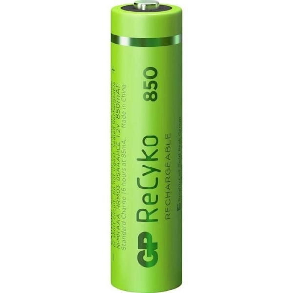 GP Batterier ReCyko+ HR03 12085AAAHCE-C4 NiMH 850 mAh 1,2 V Uppladdningsbart batteri LR3 (AAA) 4 st.