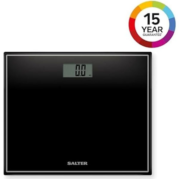 Digital Vågen - SALTER - Glasmodell - Kapacitet 150kg - LCD-display - Batterier inkluderade Svart