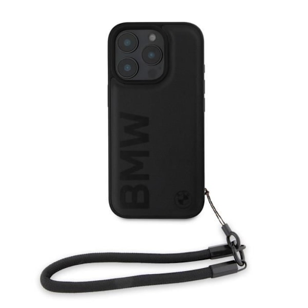 Skyddsskal - BMW - iPhone 16 Pro Max - Svart Läder - Optimalt Skydd - Elegant Svart