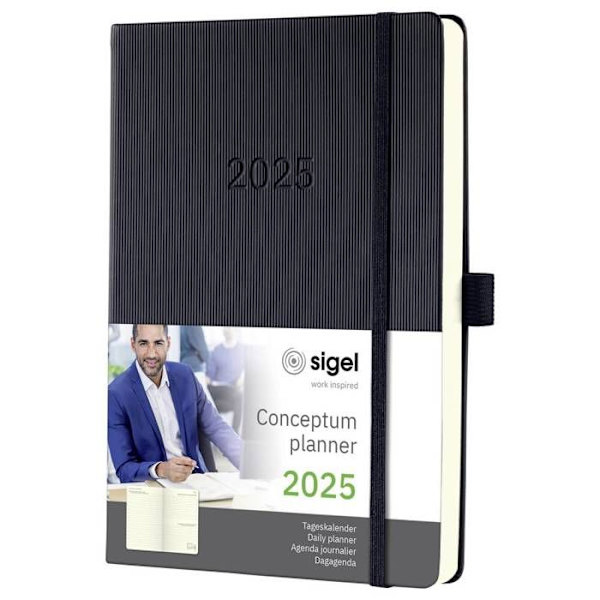 Sigel Conceptum 2025 dagsplanerare C2510 DIN A5 bindningsfärg: svart 1 st.