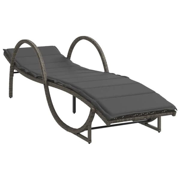 vidaXL Solstolar set om 2 med bord grått vävd resin, solbädd, utomhus solstol, dagbädd 368265
