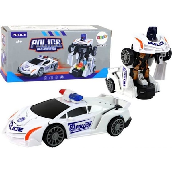 Elbil Leantoys - 16261 - Robot Polisbil Vit Transformation 2 i 1