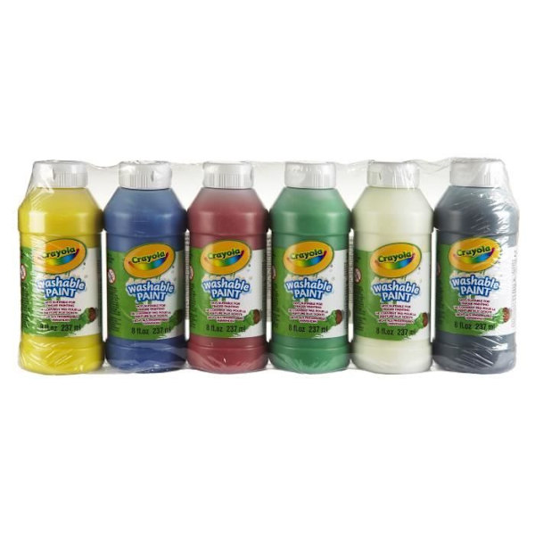 CRAYOLA tvättbar färg - 6 flaskor à 250 ml - Blandat - Från 3 år