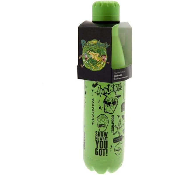 Vattenflaska - RICK AND MORTY - Citat - Grön - Plast - Cylindrisk Limegrön