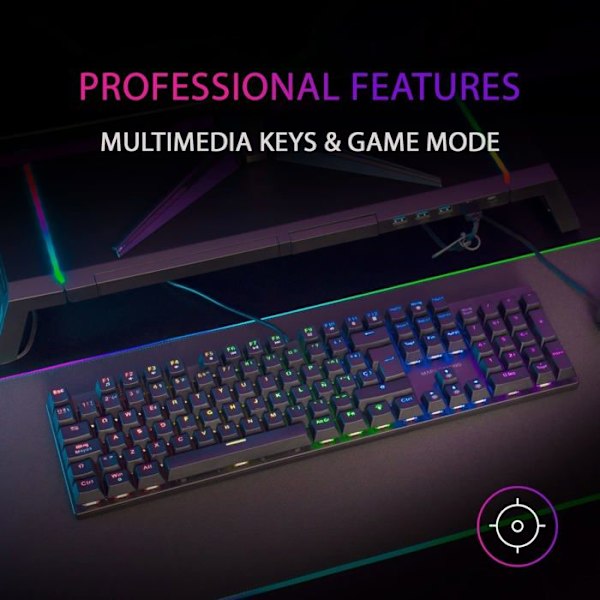 Mekaniskt spelartangentbord (brun switch) Mars Gaming MK422 RGB (svart)