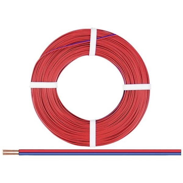 Ledningstråd - Donau Elektronik - 250-02-25 - 2 x 0,50 mm² - Röd, Blå