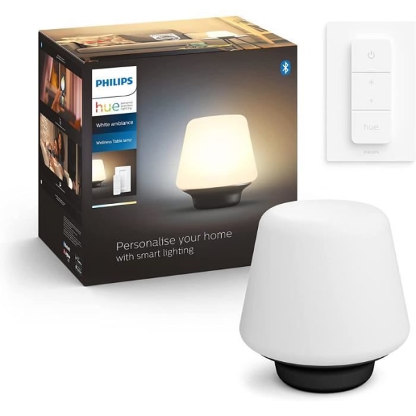 Philips White Ambiance WELLNESS Bordslampa 1x9,5W - Vit (fjärrkontroll ingår), Bluetooth-kompatibel
